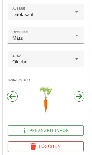 Editing an existing planting.