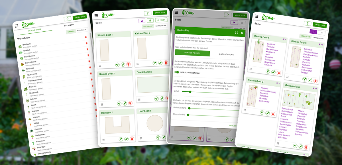 Wunschliste, Beete und Garten-Fee in grove 2
