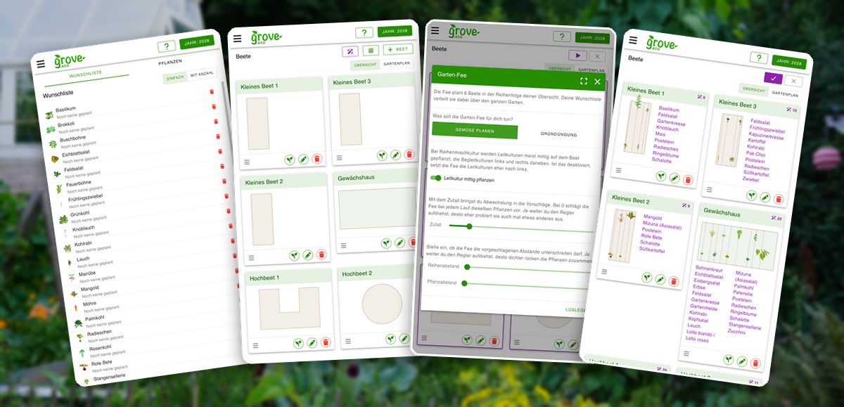 Wunschliste, Beete und Garten-Fee in grove 2