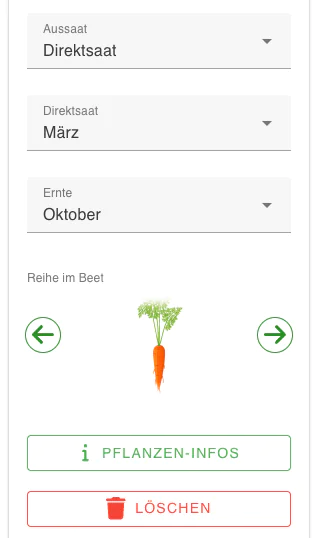 Bearbeiten einer bestehenden Pflanzung.