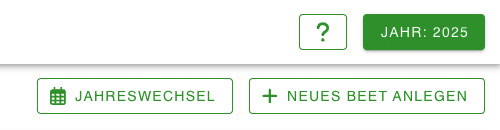 Aktionen "Jahreswechsel" und "Neues Beet anlegen"